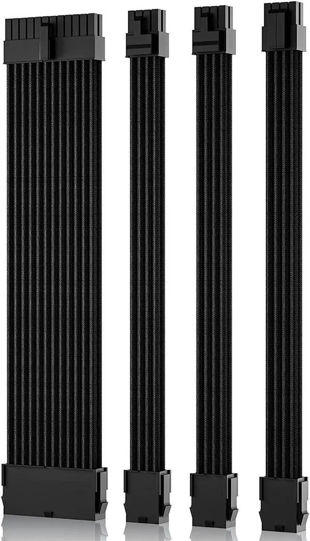 Main image of Power Supply Sleeved Cable, Extension PC Kit, 18AWG 24Pin ATX / 8 (4+4) Pin EPS / 8 (6+2) Pin PCI-E Power Supply PSU Cable with Combs, 30CM eokCXOY