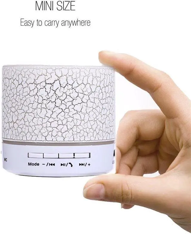 Alt view image 6 of 7 - Portable Wireless Bluetooth Speaker,Hica Mini Wireless Hands Free Crackle Bluetooth Speaker Support Music FM Radio TF Card USB Flash Drive Built-in Microphone with LED lights for Phone,MP3