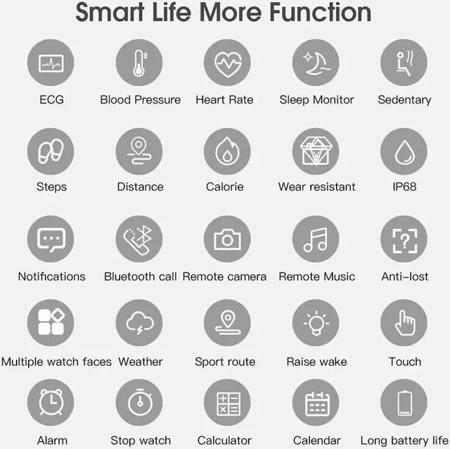 Alt view image 2 of 7 - Smart Watch Men's Heart Rate Blood Pressure Monitor Pedometer Fitness Tracker IP68 Waterproof Smartwatch With Bluetooth Call (Brown Color)