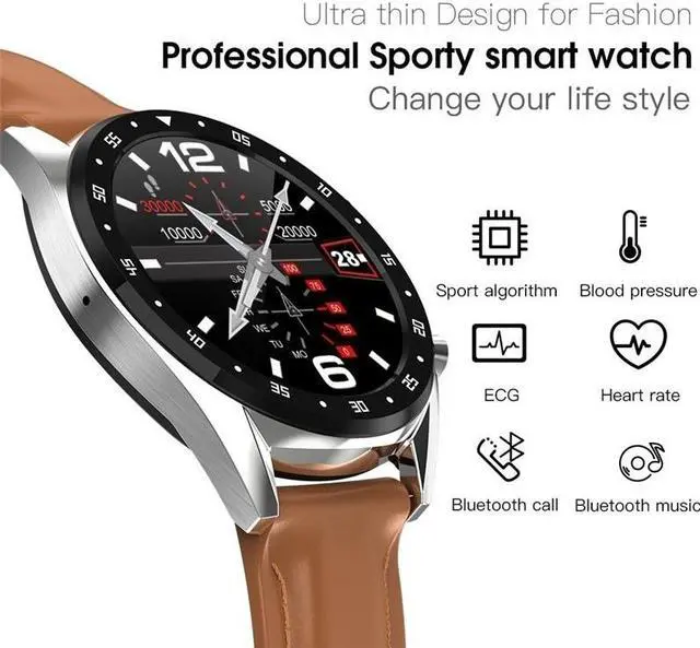 Alt view image 3 of 7 - Smart Watch Men's Heart Rate Blood Pressure Monitor Pedometer Fitness Tracker IP68 Waterproof Smartwatch With Bluetooth Call (Brown Color)