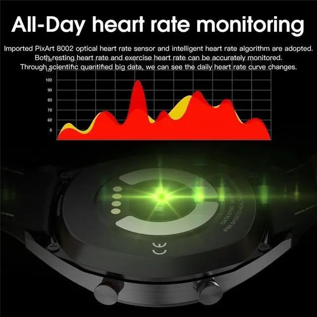 Alt view image 5 of 7 - Smart Watch Men's Heart Rate Blood Pressure Monitor Pedometer Fitness Tracker IP68 Waterproof Smartwatch With Bluetooth Call (Brown Color)