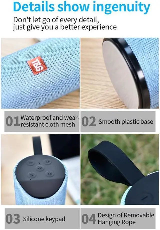 Alt view image 3 of 3 - Outdoor Bluetooth Speaker Portable Wireless Mini BT Speakers Stereo Bass Soundbox Support TF Card And USB Disk Loudspeaker (Color: Black)