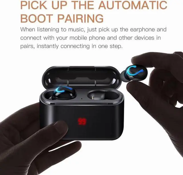 Alt view image 5 of 7 - True Bluetooth 5.0 Earphone HBQ TWS Wireless Headphons Sport Handsfree Earbuds 3D Stereo Gaming Headset With Mic Charging Box