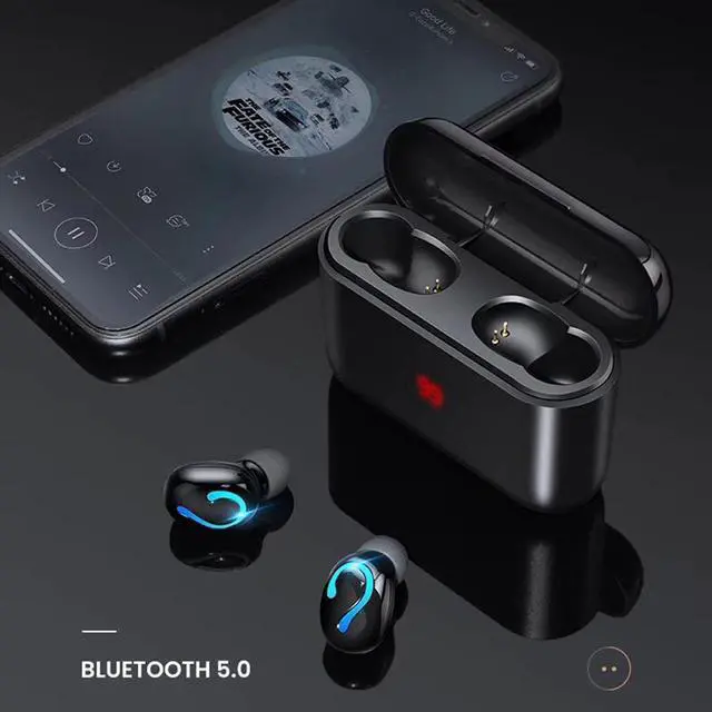 Alt view image 6 of 7 - True Bluetooth 5.0 Earphone HBQ TWS Wireless Headphons Sport Handsfree Earbuds 3D Stereo Gaming Headset With Mic Charging Box