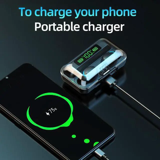 Alt view image 2 of 7 - TWS 5.0 Bluetooth Earphones Wireless Earphone 8D Bass Stereo In-ear Earbuds Handsfree Headset With Microphone Charging Case