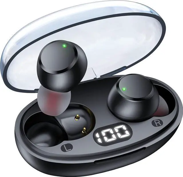 Main image of True Wireless Earbuds, Mini Ear Buds Bluetooth 5.3 Headphones IPX7 Waterproof Bluetooth Headset Light-Weight Earphones with Microphone & Charging Case Digital Display for TV Phone PC Laptop Workout