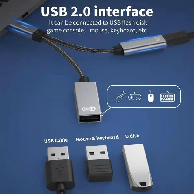 Alt view image 3 of 7 - USB C to USB Adapter, 2 in 1 USB Type C OTG to USB with 60W PD Charging Port Adapter, Compatible with M-a-c-Book Pro/Air 2019 2018 2017, S-a-m-s-u-n-g Galaxy S20 S20+ Ultra Note 10 S9 S8