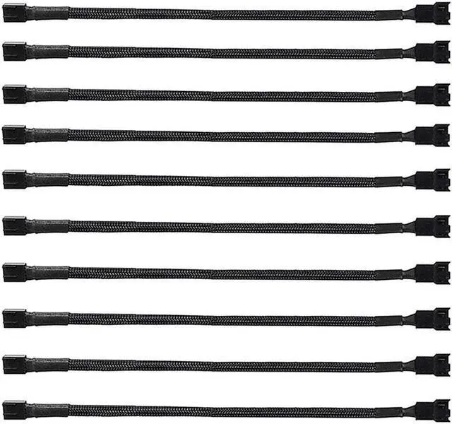 Main image of 10Pack 4-Pin Case Male to Female PWM Fan Splitter Cable 10.6inch Sleeved Braided Adapter Computer PC Fan Power Extension Cable Converter for Computer ATX Case Compatible 3-Pin/4-Pin Cooling Fan Cable