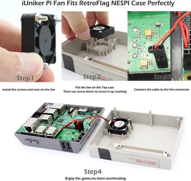 Alt view image 2 of 7 - Raspberry Pi Fan,Raspberry Pi Cooling Fan 30x30x7mm Brushless CPU Cooling Fan for Raspberry Pi 3 B+, Pi 3, Pi 2, Pi 1 B+, RetroFlag NESPI Case