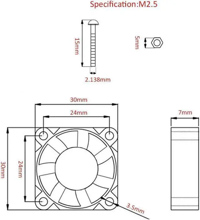 Alt view image 7 of 7 - Raspberry Pi Fan,Raspberry Pi Cooling Fan 30x30x7mm Brushless CPU Cooling Fan for Raspberry Pi 3 B+, Pi 3, Pi 2, Pi 1 B+, RetroFlag NESPI Case