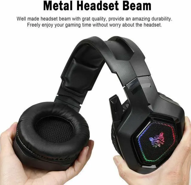 Alt view image 2 of 7 - 3.5mm K10 Gaming Headset RGB LED Headphones With Mic for PC Laptop PS4 Slim Pro Xbox One