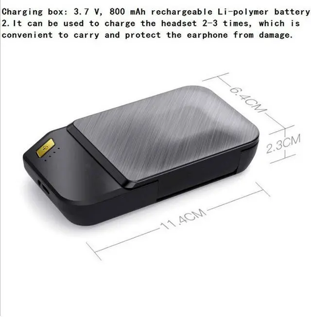 Alt view image 6 of 7 - K21 Business Bluetooth Headset Wireless Hanging Ear Stereo Waterproof Long Standby Earhook Bluetooth Earphones With 800 mAh Charge Bank