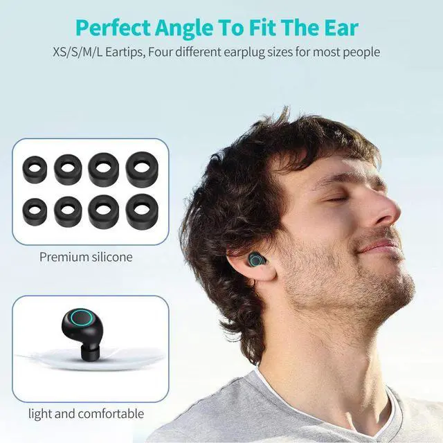 Alt view image 6 of 7 - Wireless Headphones Bluetooth 5.0 Wireless Earbuds with Mic Long Playtime True Wireless Earphones for Running Stereo Calls Low Latency Instant Pairing IP65 Waterproof Noise Cancelling
