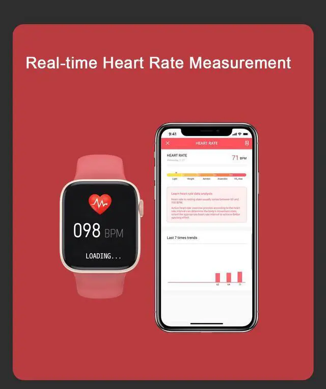 Alt view image 2 of 6 - Full Touch 1.3" Color Screen Smart Watch Fitness Tracker Heart Rate Blood Pressure Health Monitor Sports Record Intelligent reminder Information Push