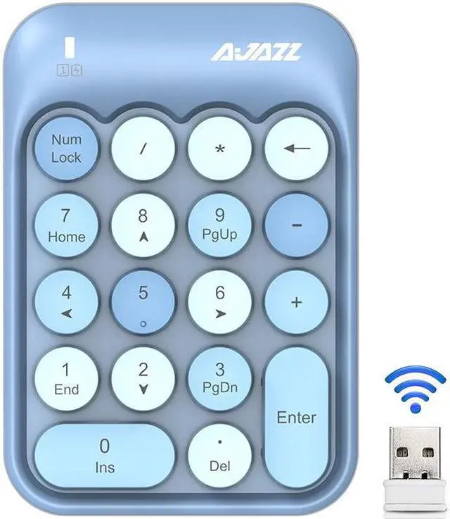 Main image of 2.4GHz Wireless Numeric Keypad Numpad Number 18 keys Pad Laptop Desktop PC Chocolate Keycap PBT Keyboard Mini Wireless Keyboard for Finance Supermarket Mall Cashier