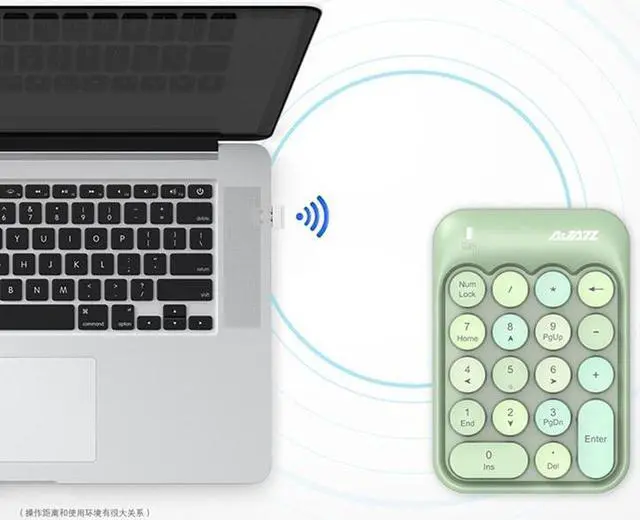 Alt view image 4 of 4 - 2.4GHz Wireless Numeric Keypad Numpad Number 18 keys Pad Laptop Desktop PC Chocolate Keycap PBT Keyboard Mini Wireless Keyboard for Finance Supermarket Mall Cashier