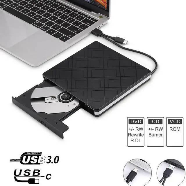 Main image of TypeC+USB3.0 Desktop Computer External Optical Drive Laptop PC External DVD Burner Dual Drive-free Plug and Play Read Writer Burner