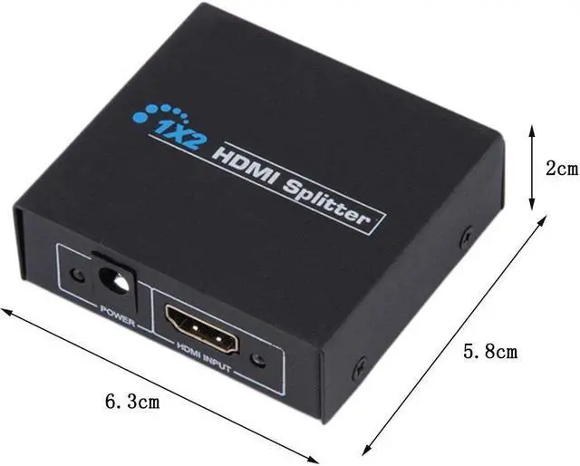 Alt view image 4 of 7 - 1080P HDMI Splitter Full HD Video HDMI Switch HDMI Amplifier 1 Into 2 Out (1 Source onto Dual Displays) With Power Adapter 1 to 2 Monitor