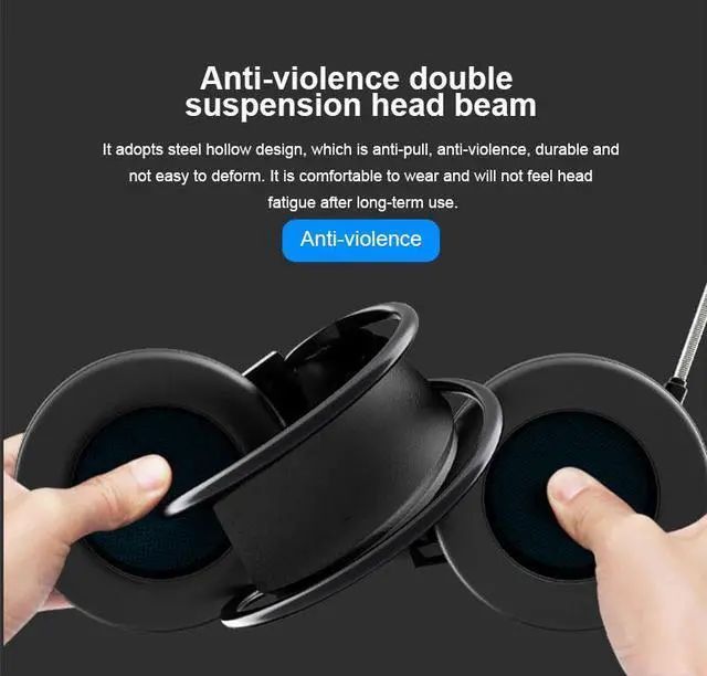 Alt view image 4 of 7 - USB Gaming Headset Wired Headphones 7 LED Illumination Stereo 7.1 Sound Bass Surround PC Notebook With Microphone