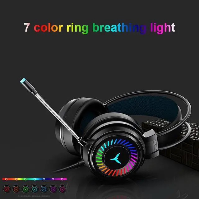 Alt view image 5 of 7 - USB Gaming Headset Wired Headphones 7 LED Illumination Stereo 7.1 Sound Bass Surround PC Notebook With Microphone