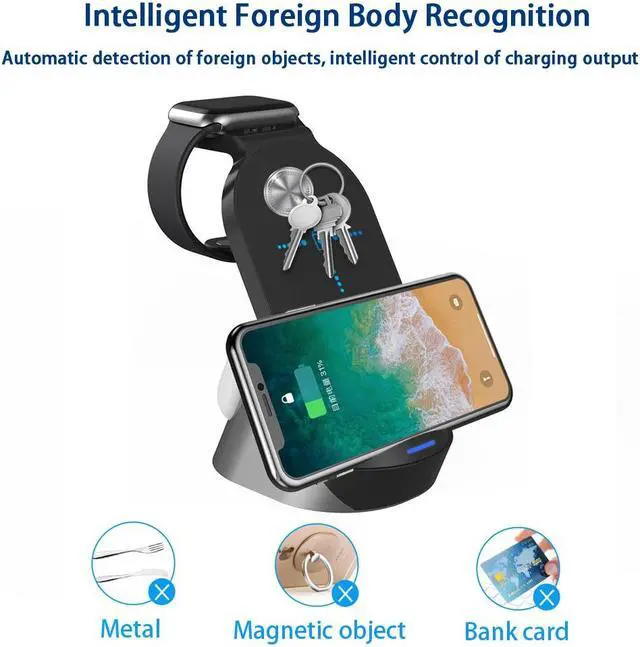 Alt view image 5 of 7 - 3-In-1 15W Fast Charging Dock Chargers Desktop Wireless Charger Stand For IPhone Airpods Iwatch Pro Accessories For Mobile Phone