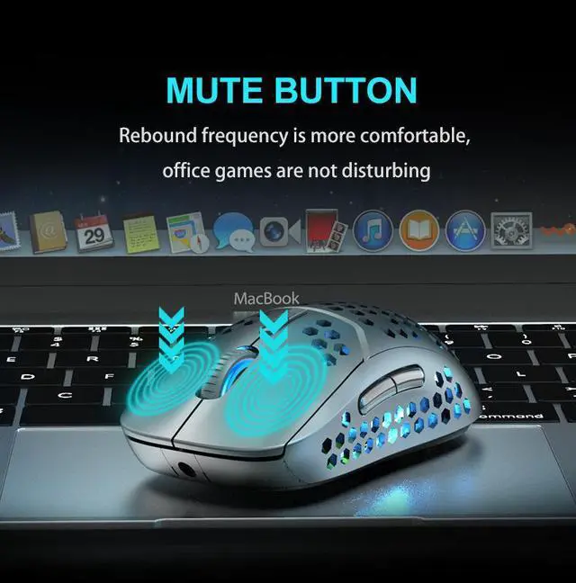Alt view image 3 of 7 - Bluetooth 5.0+ 2.4Ghz Wireless Dual Mode Computer Gaming Mouse 2400 DPI Ergonomic Portable Optical Mice Rechargeable Wireless Mouse for PC/Laptop/ipad