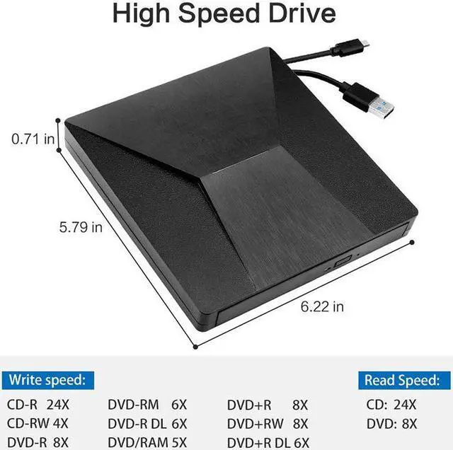 Alt view image 4 of 7 - Colorful Type C USB 3.0 External DVD/CD/VCD Burner RW Drive Player Optical Drive for Mac/PC/Apple Laptop/OS/Window eokCXOY