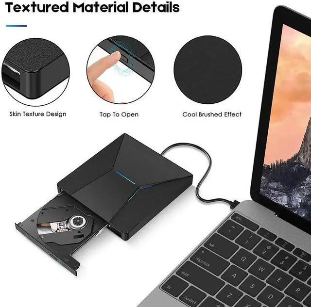 Alt view image 7 of 7 - Colorful Type C USB 3.0 External DVD/CD/VCD Burner RW Drive Player Optical Drive for Mac/PC/Apple Laptop/OS/Window eokCXOY