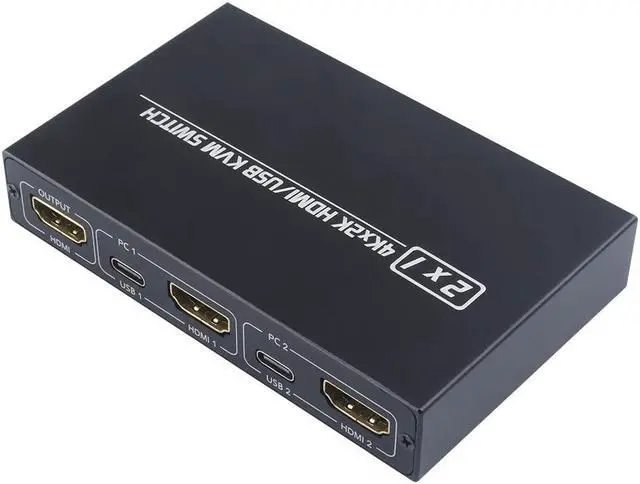 Alt view image 2 of 7 - 4K@30HZ USB HDMI KVM Switcher USB 2.0 Switch Splitter For 2 PC Sharing 4 Keyboard Mouse Printer Plug And Play