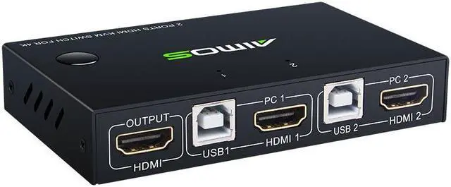 Main image of HDMI KVM Switcher 4K@30Hz 2 In 1 Out KVM Switcher Keyboard Mouse USB Shared Display Synchronization Controller USB KVM Switch