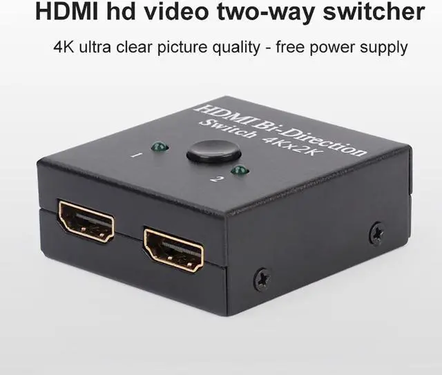 Alt view image 5 of 7 - 4K HDMI Bi-Directional Switch Splitter Converters Full HD 1080P HDMI Video Two-way 1x2/2x1 Switcher One Key 1 in 2 Out Amplifier Splitter Adapter