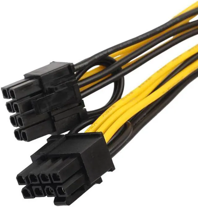 Alt view image 7 of 7 - PCI-E PCI Express 6Pin Female to Dual 8Pin ( 6+2Pin ) Male F/M Adapter GPU Video Card Power Cable 18AWG 20cm/7.87 Extension Cord