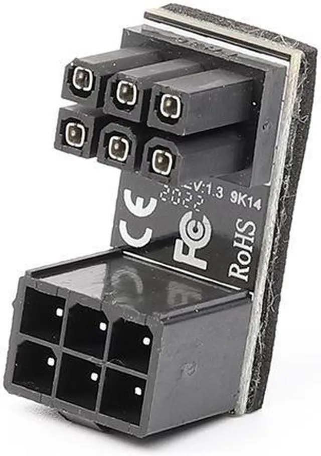 Main image of 6Pin Graphics Card Power Connector (180° Turning),Computer Cables Graphics Card Power Supply Connector 6PIN Adapter 180° Turning (2 PACK )