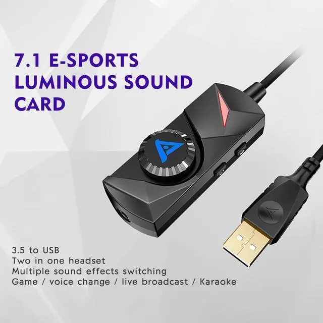 Alt view image 2 of 7 - New Hot USB External Sound Card Audio Interface 3.5mm To USB2.0 7.1 Audio Game Computer Sound Card Adapter with Microphone for Laptop Headset USB 2.0 Sound Card