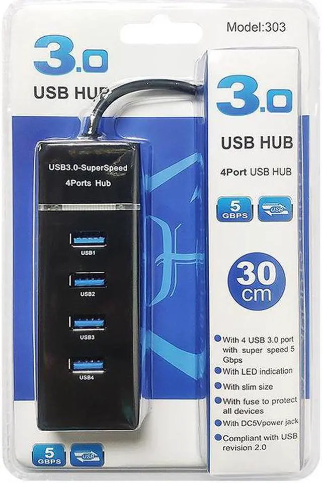 Alt view image 7 of 7 - 4 Ports USB 3.0 Hub High Speed 4-Port Hub 1*4 Splitter Hub USB 3.0 Multi-Interface Hub For Desktop PC Laptop