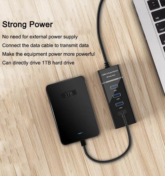 Alt view image 6 of 7 - 4 Ports USB 3.0 Hub High Speed 4-Port Hub 1*4 Splitter Hub USB 3.0 Multi-Interface Hub For Desktop PC Laptop