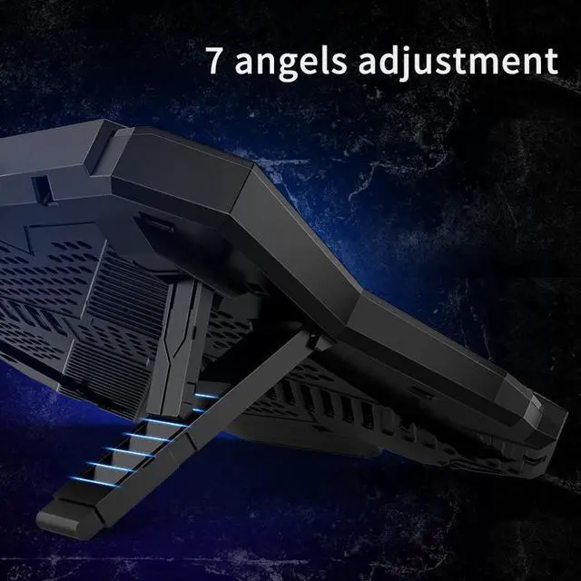 Alt view image 4 of 6 - RGB Laptop Cooler 12-17 Inch Led Screen Laptop Cooling Pad Notebook Cooler Stand with Six Fan and 2 USB Ports