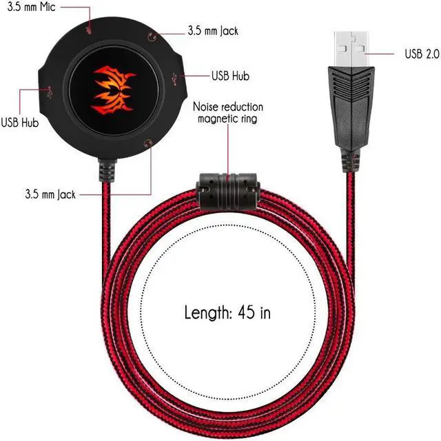Alt view image 3 of 7 - USB 2.0 Sound Card HUB Stereo Headphones Microphone Adapter 3D Surround Sound External Audio Converter Independent Drive Free 7.1 Sound for PC Laptops PS4
