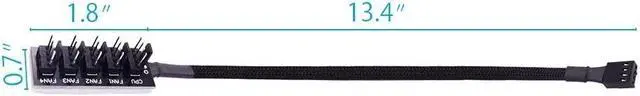 Alt view image 4 of 7 - 4-Pin PWM Fan Power Supply Cable 1 to 5 Splitter 5 Way PC Case Internal Motherboard Fan Power Extension Cable Cord Wire for ATX Computer Case 4-Pin and 3-Pin Cooling Fans (13 inch, Black)