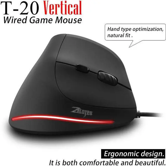 Alt view image 2 of 7 - USB Wired Vertical Optical Gaming Mouse Ergonomic 4 Gears 3200 DPI 6 Buttons Gaming Mice for Laptop Desktop PC Computer eokCXOY
