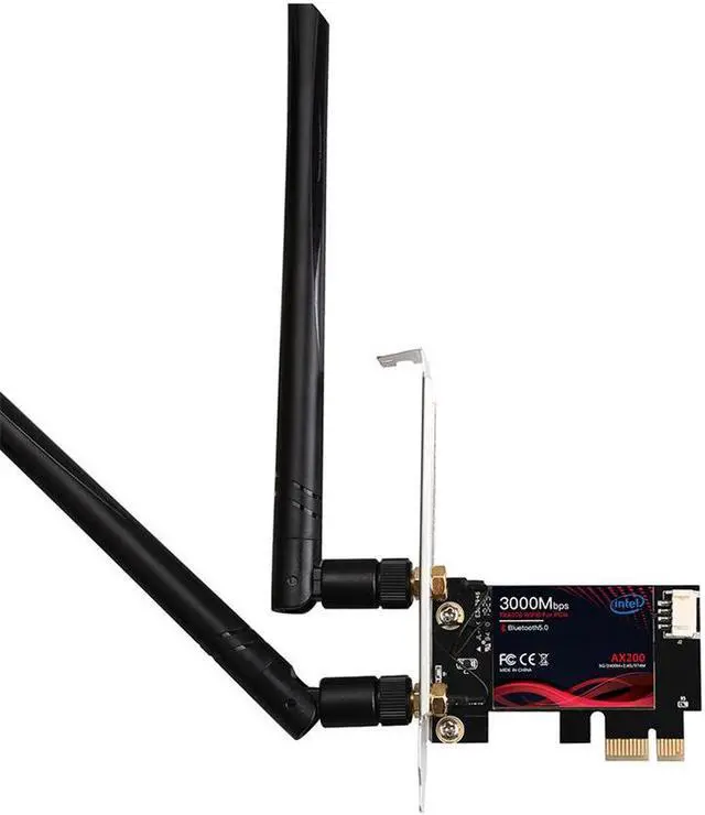 Alt view image 2 of 7 - Dual Band 5G 2.4G Bluetooth 5.0 Wifi 6 PCI-e Network Card 3000Mbps Wireless Wifi6 PCI Express Dual Frequency Receiver Antenna Ethernet Launcher Intel AX200 for Win 10 64Bit only