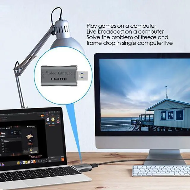 Alt view image 5 of 7 - 1080P 60Hz USB 3.0 Video Capture Card Video Game Live OBS Audio HDMI to USB Hub Plug And Play Broadcast Compatible with Windows Mac Os