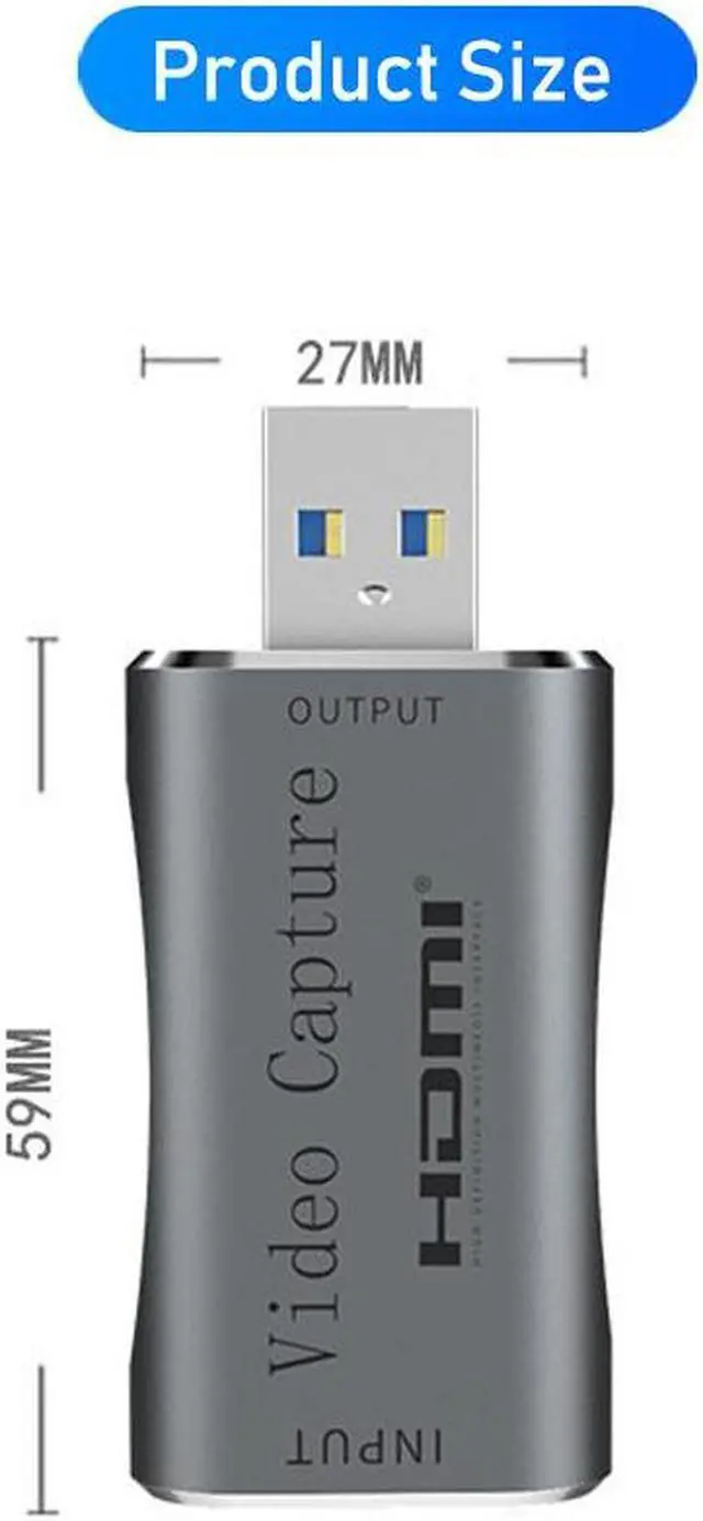 Alt view image 7 of 7 - 1080P 60Hz USB 3.0 Video Capture Card Video Game Live OBS Audio HDMI to USB Hub Plug And Play Broadcast Compatible with Windows Mac Os