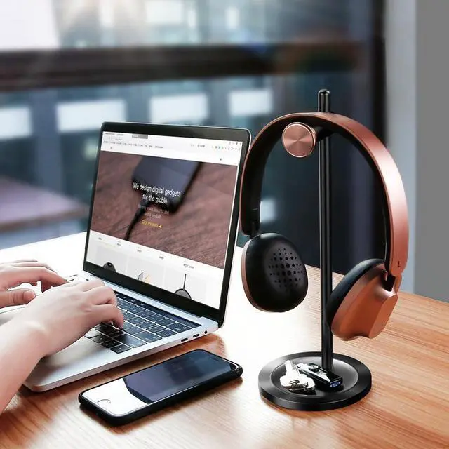 Main image of Universal Headset Hook Holder Support Aluminum Alloy Headphone Stand Adjustable PC Gaming Headset Hanger Mount