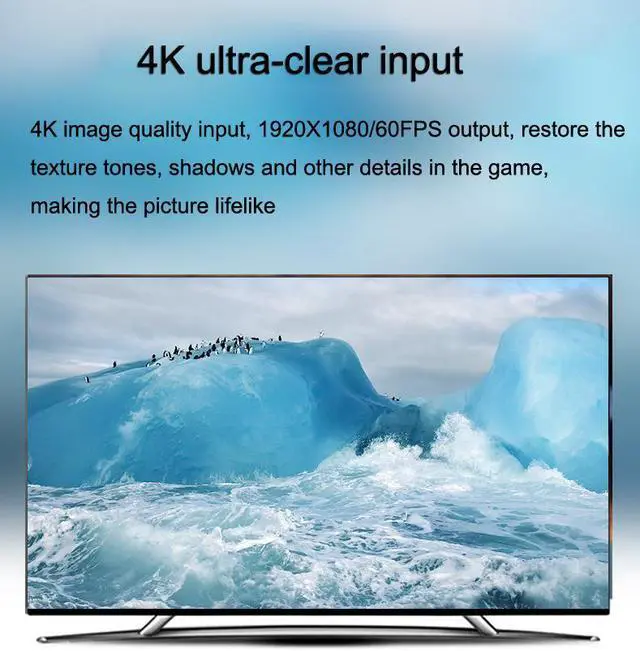 Alt view image 6 of 7 - 4K HDMI Video Capture Card USB3.0 1080p 60Hz Capture Card Screen Dongle Game Streaming Live Broadcasts Video Recording With Video HDMI Loop Out Audio Microphone Input For Linux Mac OS Windows PS4