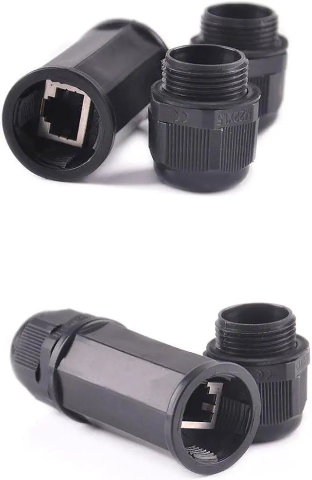 Alt view image 2 of 7 - RJ45 waterproof Connector IP67 Waterproof Protector RJ45 Lan Coupler Outdoor Install Adapter Ethernet Network Cable Connector Double Head RJ-45 Female Jack Adapter Coupler Extension for Cat5 6 7 8P8C