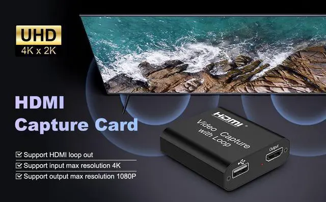 Alt view image 3 of 7 - Video Capture Card 4K HDMI Video Capture Device with Loop Out, Full HD 1080P Game Capture Video Recorder for Live Streaming, Broadcasting or Video Conference