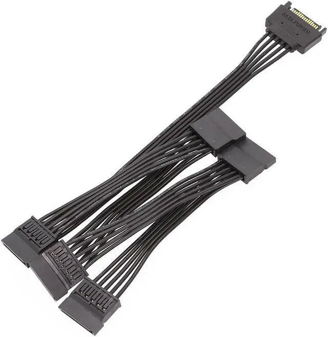 Main image of 15Pin Male 1 to 5 SATA 15Pin Female Hard Drive Power Supply Splitter Cable HDD Cord for DIY PC Sever 15-pin Power 60CM