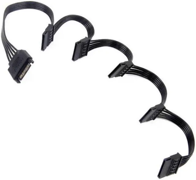 Alt view image 2 of 6 - 15Pin Male 1 to 5 SATA 15Pin Female Hard Drive Power Supply Splitter Cable HDD Cord for DIY PC Sever 15-pin Power 60CM