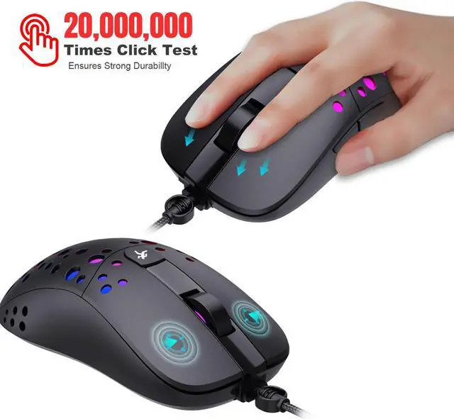Alt view image 3 of 7 - New Programmable Ergonomic RGB Wired Gaming Mouse 125Hz LED 8000DPI USB Computer Mouse Gamer Mice 12G Mause With Backlight For PC Laptop (Sound Vision)